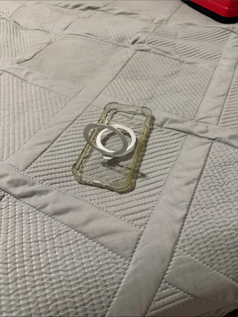 Clear Phone Case with Magnetic Silver Ring Holder/Stand for IPhone 17 pro